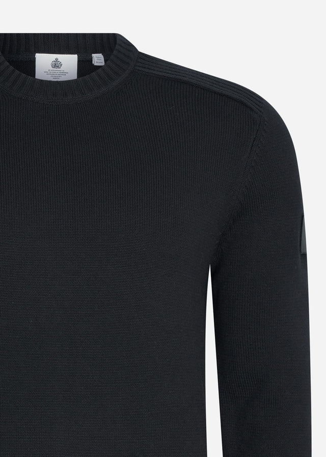 Lyle & Scott Pullover Shoulder detail crew neck knit jumper - jet black