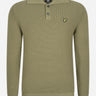 Lyle & Scott Truien Chunky rib button neck - seaweed