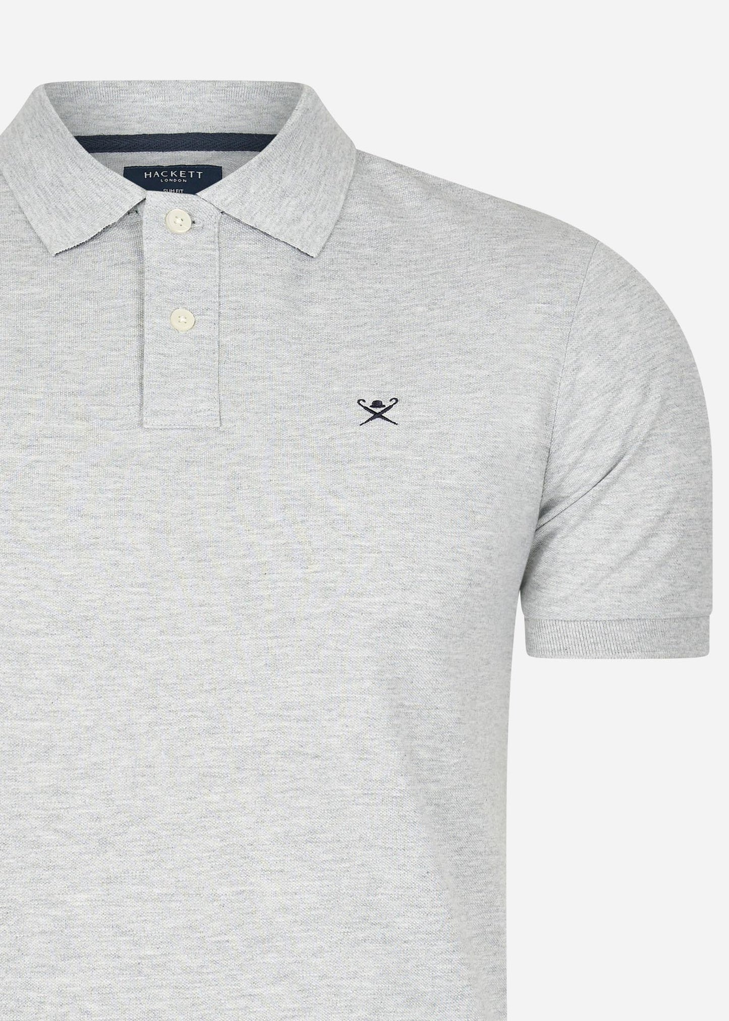 Hackett London Polo's Cotton pique polo shirt - light grey marl