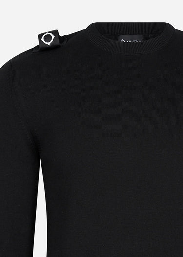 MA.Strum Truien  Crew neck knit - jet black