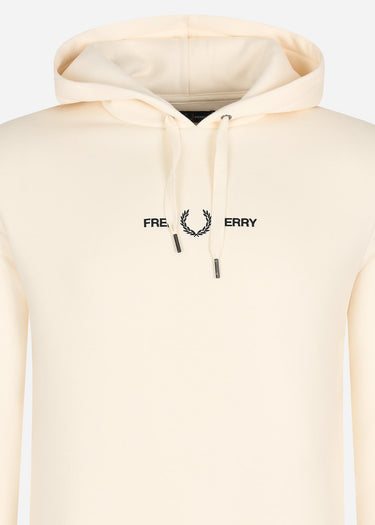 Fred Perry Hoodies Embroidered hooded sweatshirt - ecru