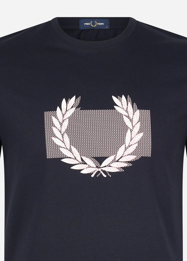 Fred Perry T-shirts Colour block Laurel wreath t-shirt - navy