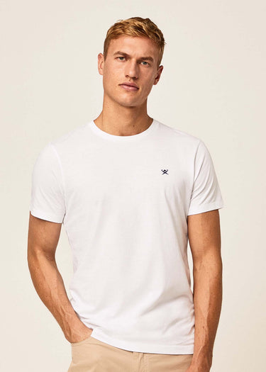 Hackett London T-shirts Embroidered logo t-shirt - white