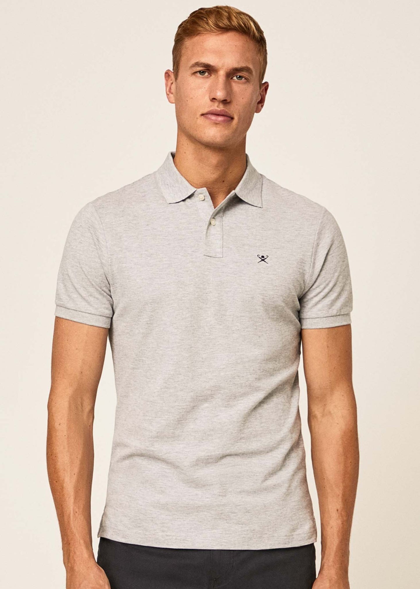 Hackett London Polo's Cotton pique polo shirt - light grey marl