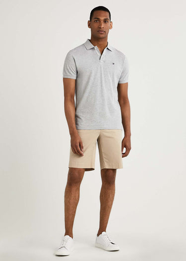 Hackett London Polo's Cotton pique polo shirt - light grey marl