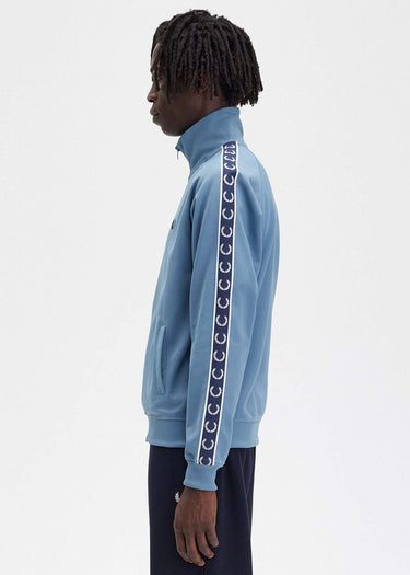 Fred Perry Vesten Contrast tape track jacket - ash blue navy