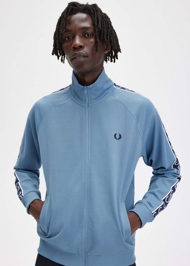 Fred Perry Vesten Contrast tape track jacket - ash blue navy