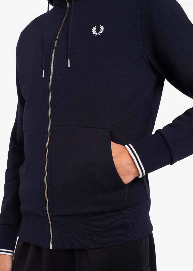 Fred Perry Sweatjacken Hooded zip-through sweatshirt - navy