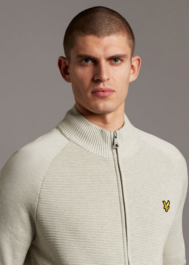 Lyle & Scott Vesten Knitted zip through - light grey marl