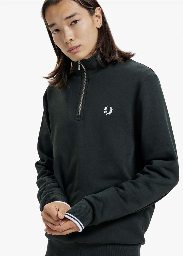 Fred Perry Pullover Half zip sweatshirt - night green