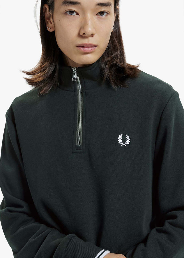 Fred Perry Pullover Half zip sweatshirt - night green