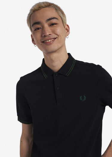 Fred Perry Polo's Twin tipped fred perry shirt - black ivy