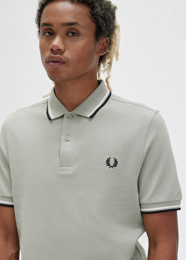 Fred Perry Polo's Twin tipped fred perry shirt - seagrass snow white black