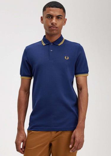 Fred Perry Polo's Twin tipped fred perry shirt - french navy golden hour