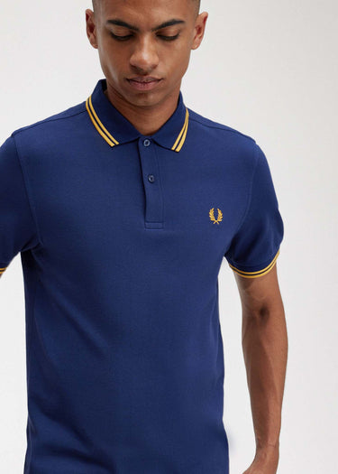 Fred Perry Polo's Twin tipped fred perry shirt - french navy golden hour