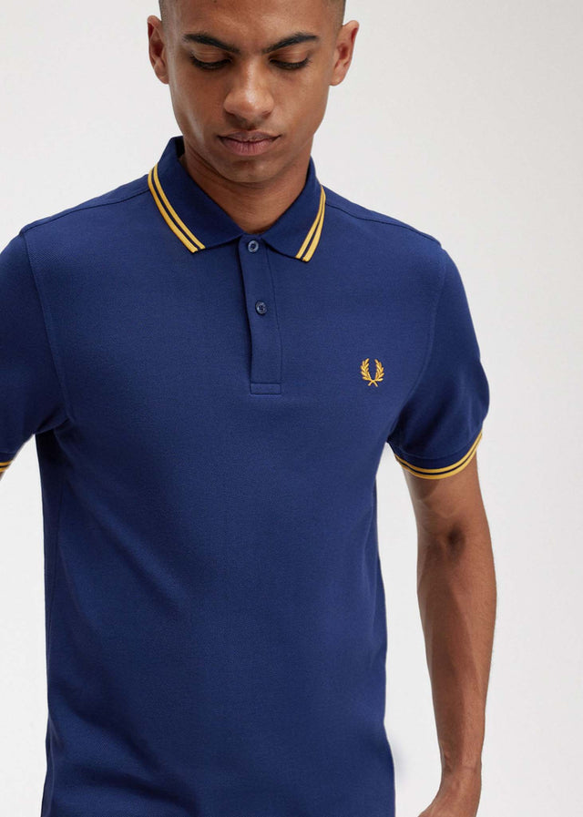 Fred Perry Poloshirts Twin tipped fred perry shirt - french navy golden hour