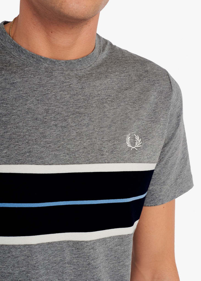 Fred Perry T-Shirts Tramline panel t-shirt - steel marl