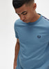 Fred Perry T-shirts Contrast tape ringer t-shirt - ash blue navy
