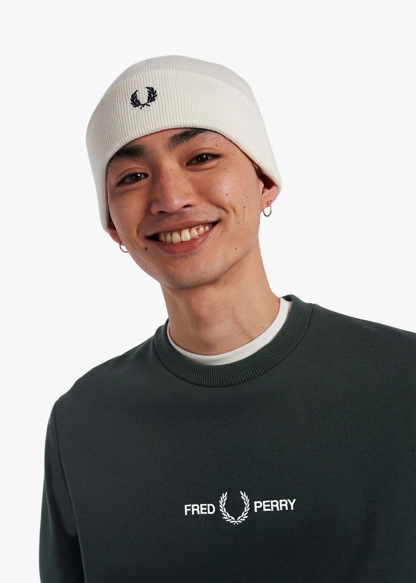 Fred Perry Truien Embroidered sweatshirt - night green