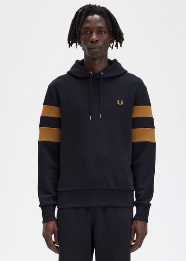Fred Perry Hoodies Tipped sleeve hooded sweat - black