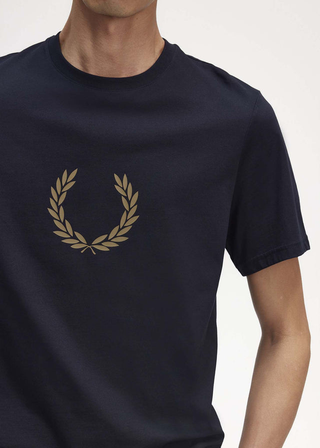 Fred Perry T-Shirts Laurel wreath graphic t-shirt - navy