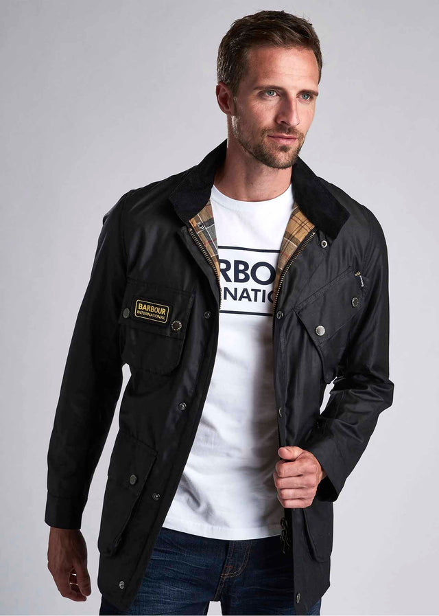 Barbour International Jacken Slim international wax jacket - black