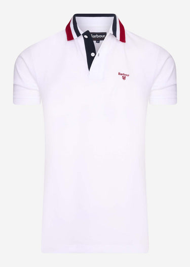 Barbour Polo's Hawkeswater tipped polo - white red blue