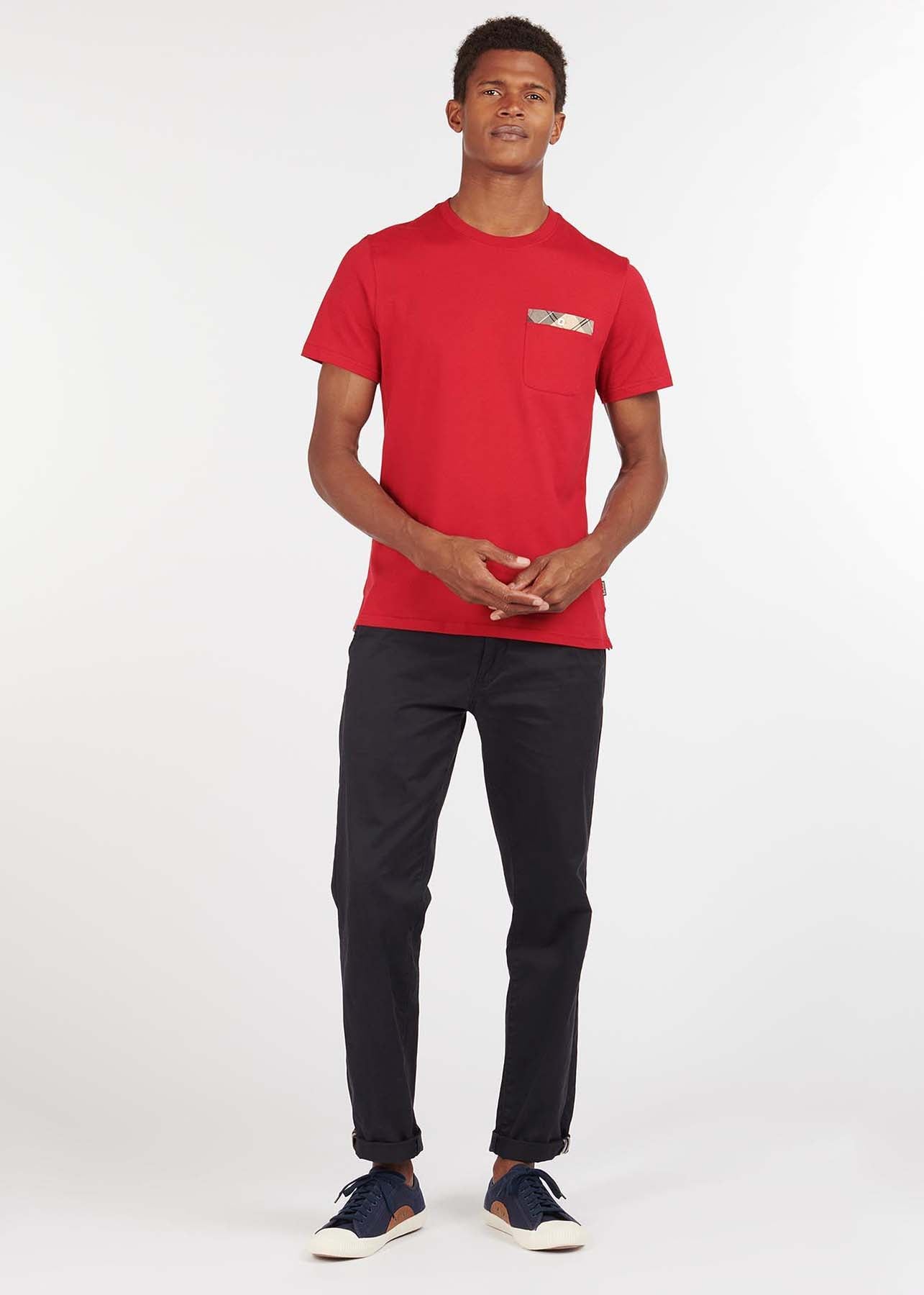Barbour T-shirts Durness pocket tee - chilli red
