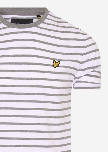 Lyle & Scott T-shirts Breton stripe t-shirt - mid grey marl