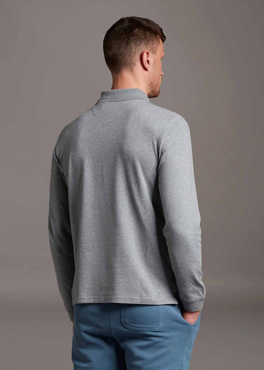 Lyle & Scott Longsleeve Polo's LS polo shirt - mid grey marl