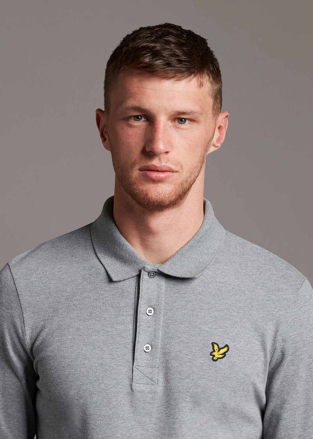 Lyle & Scott Langarm Polos LS polo shirt - mid grey marl