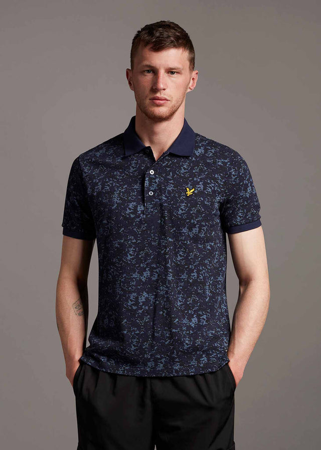 Lyle & Scott Poloshirts Earth camo polo shirt - dark navy