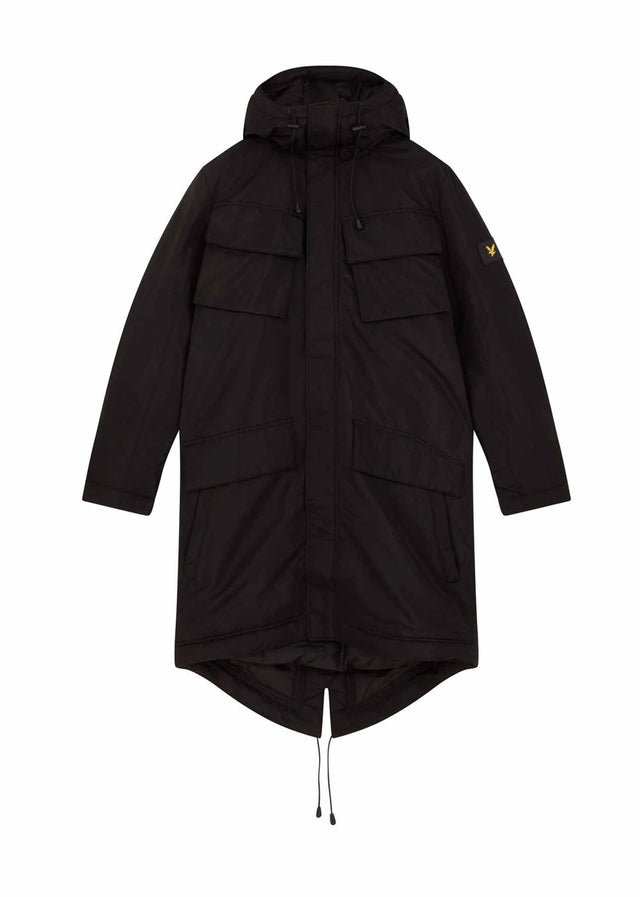 Lyle & Scott Jacken Longline dual pocket parka - jet black