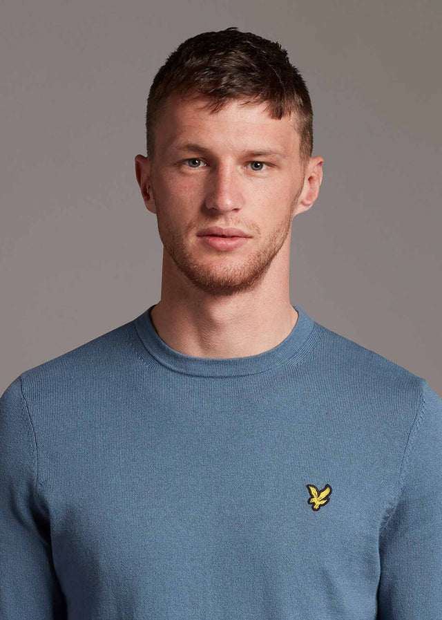 Lyle & Scott Pullover Cotton merino crew jumper - slate blue