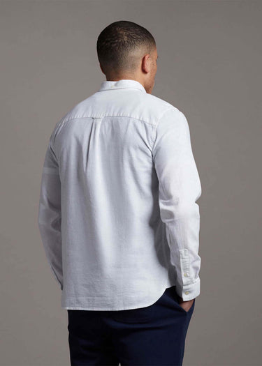 Lyle & Scott Overhemden Cotton linen shirt - white