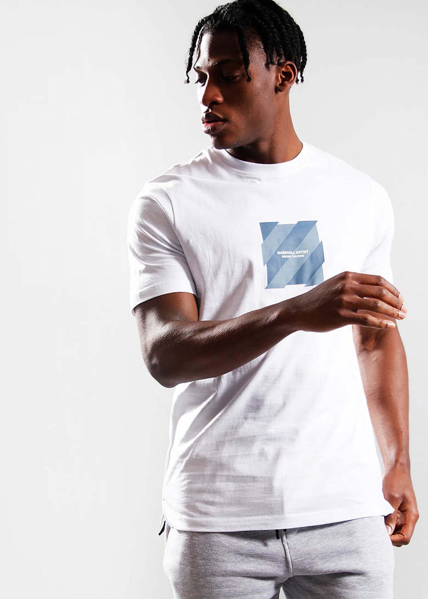 Marshall Artist T-shirts Chevron box logo t-shirt - white