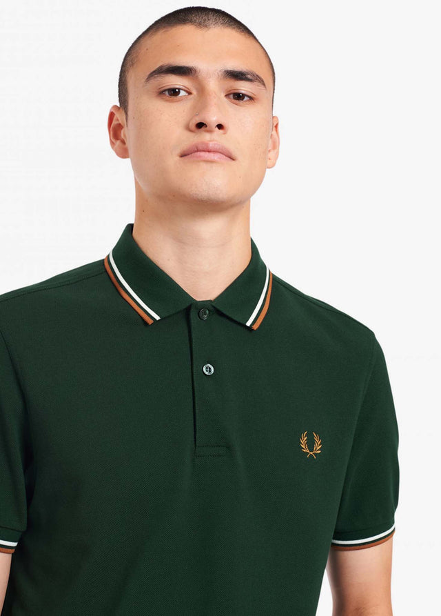 Fred Perry Poloshirts Twin tipped polo - evergreen