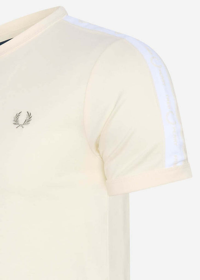 Fred Perry T-Shirts Tonal tape ringer t-shirt - ecru
