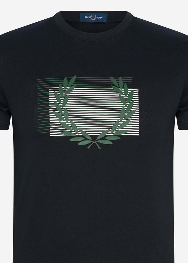 Fred Perry T-Shirts Glitched graphic t-shirt - black