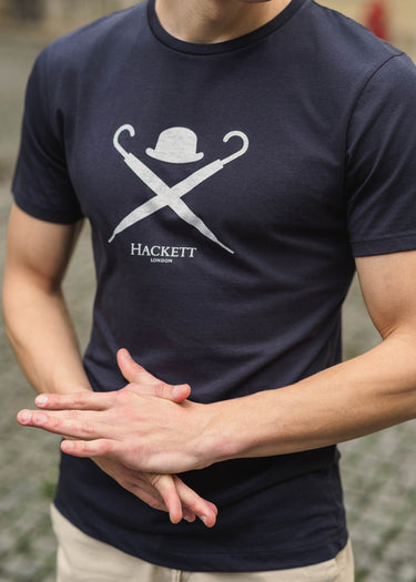 Hackett London T-shirts Large logo t-shirt - dark navy