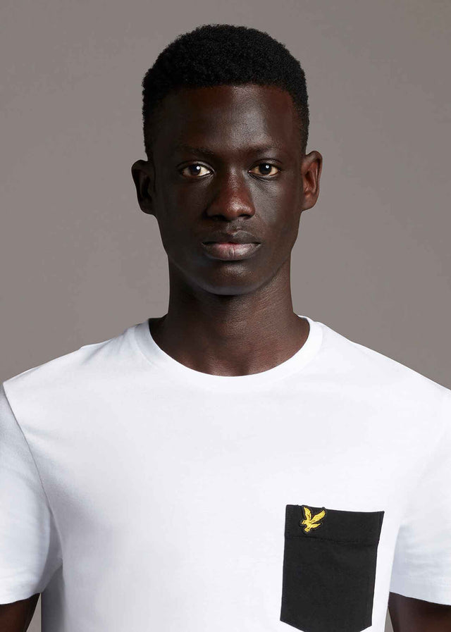 Lyle & Scott T-Shirts Contrast pocket t-shirt - white jet black