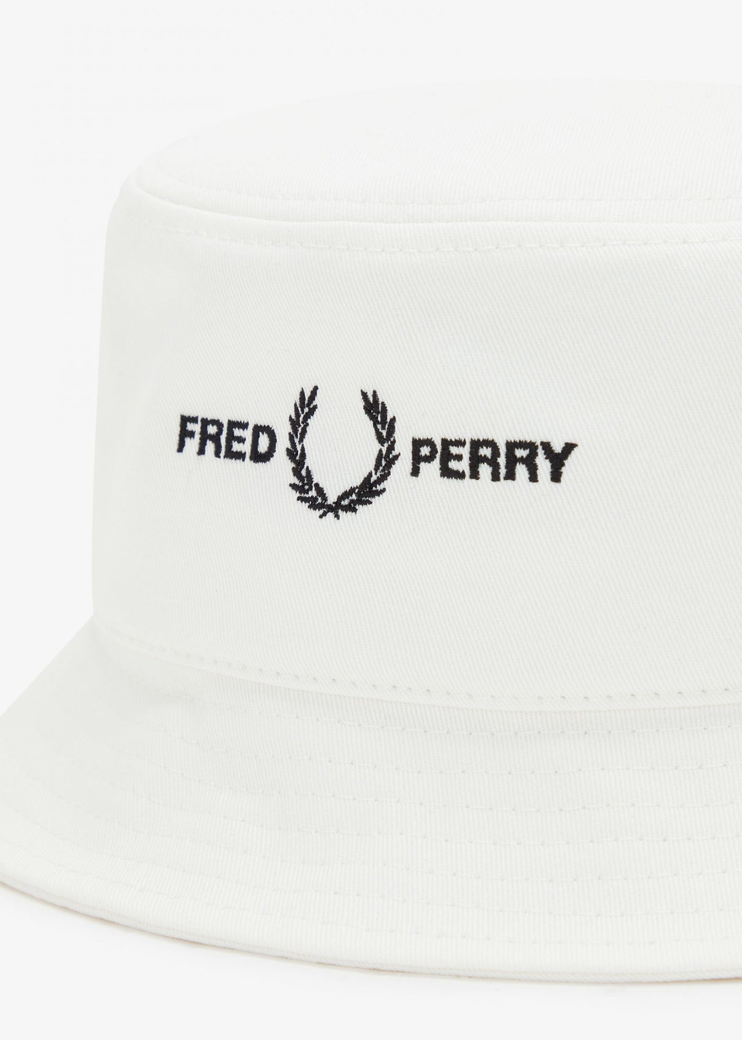 Fred Perry Bucket Hats Branded twill bucket hat - snow white