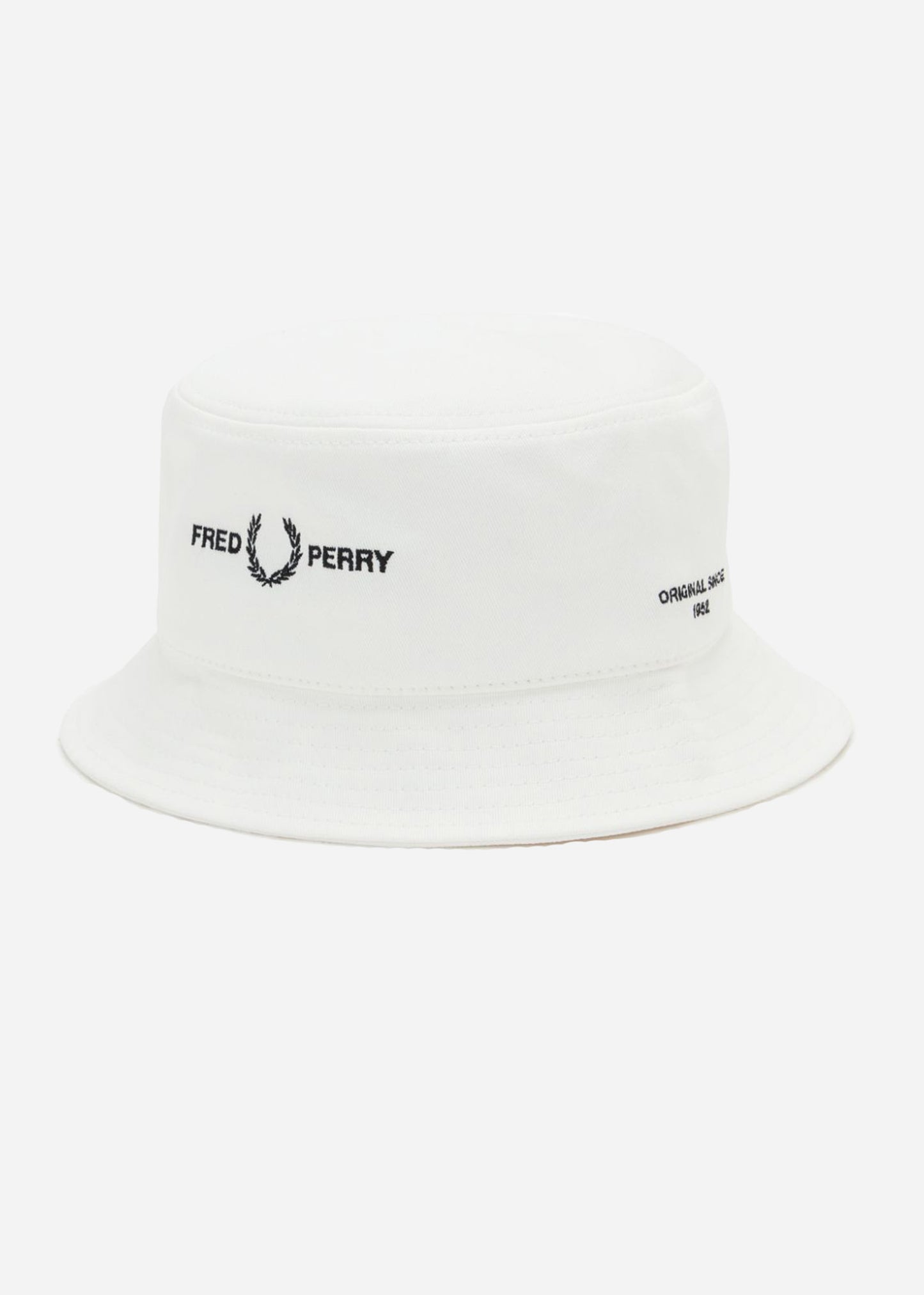 Fred Perry Bucket Hats Branded twill bucket hat - snow white