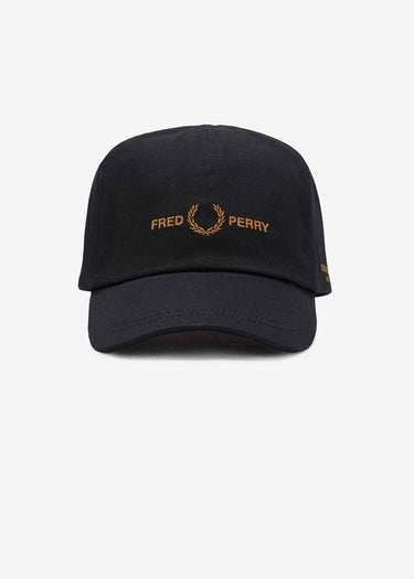 Fred Perry Petten Branded twill cap - black