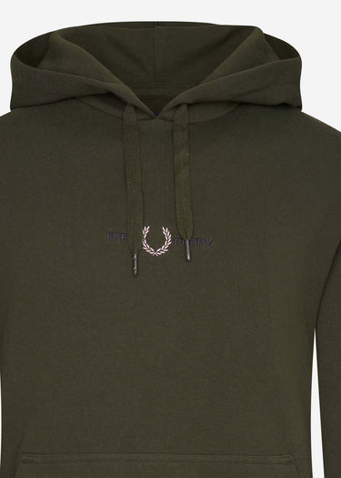 Fred Perry Hoodies Embroidered hooded sweatshirt - hunting green