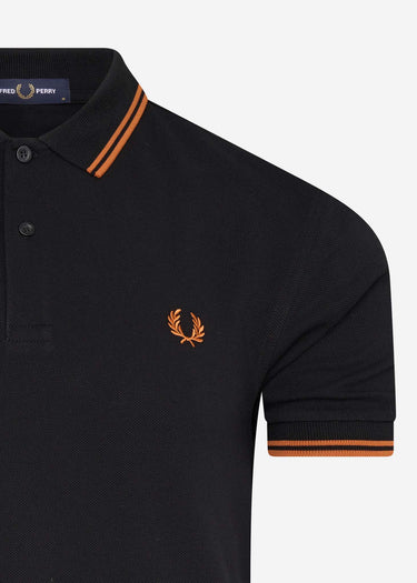 Fred Perry Polo's Twin tipped polo - black rust