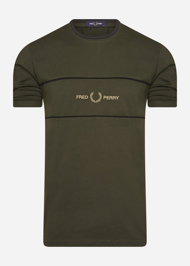 Fred Perry T-shirts  Embroidered panel t - hunting green