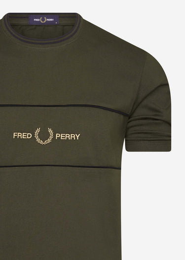Fred Perry T-shirts  Embroidered panel t - hunting green