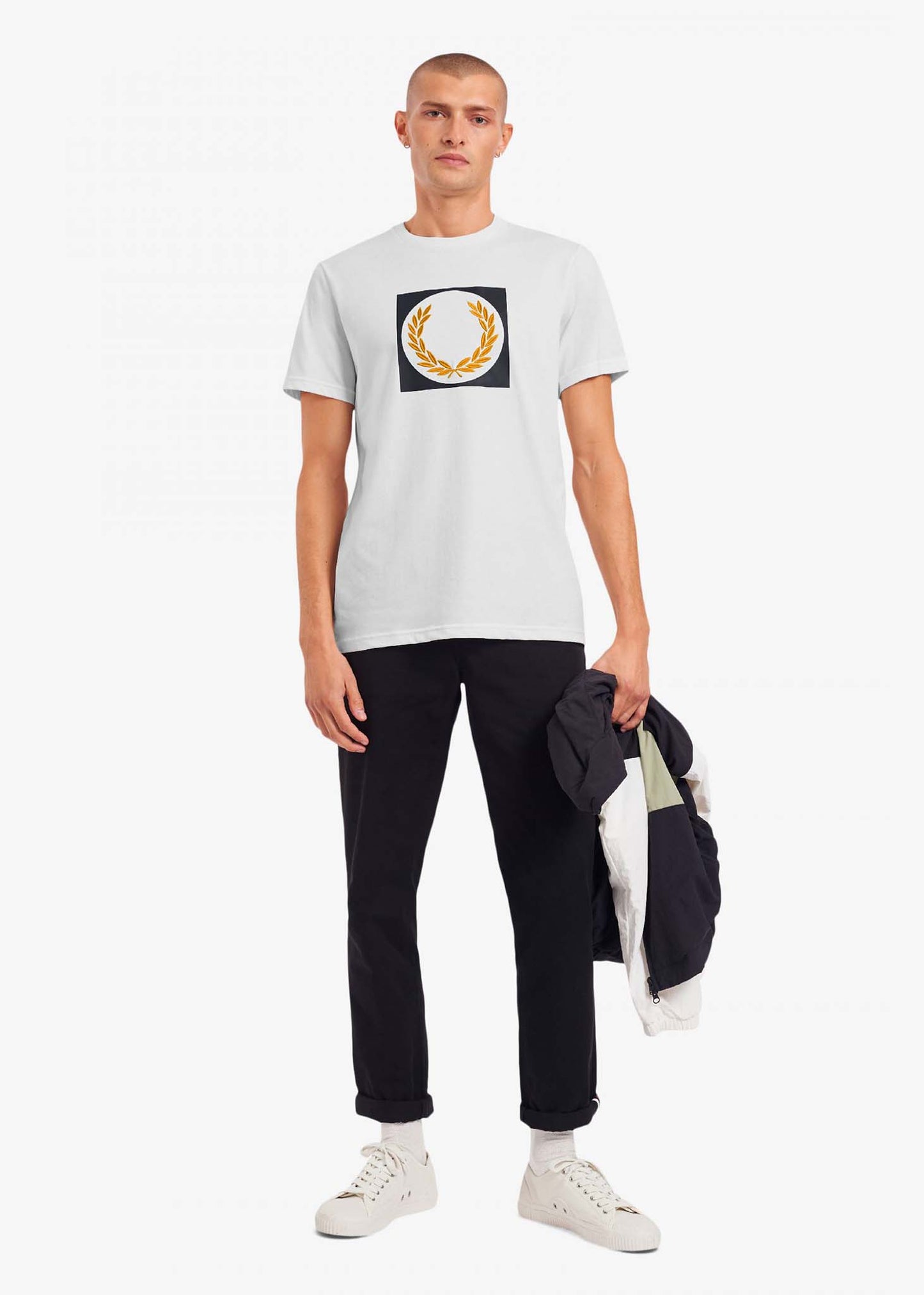Fred Perry T-shirts Laurel wreath graphic t-shirt - snow white
