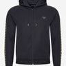 Fred Perry Vesten Gold tape hooded track jacket - navy